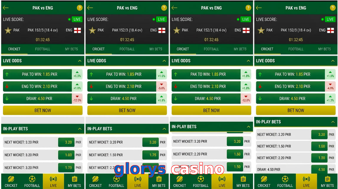 Game list for Glorys Casino bet section